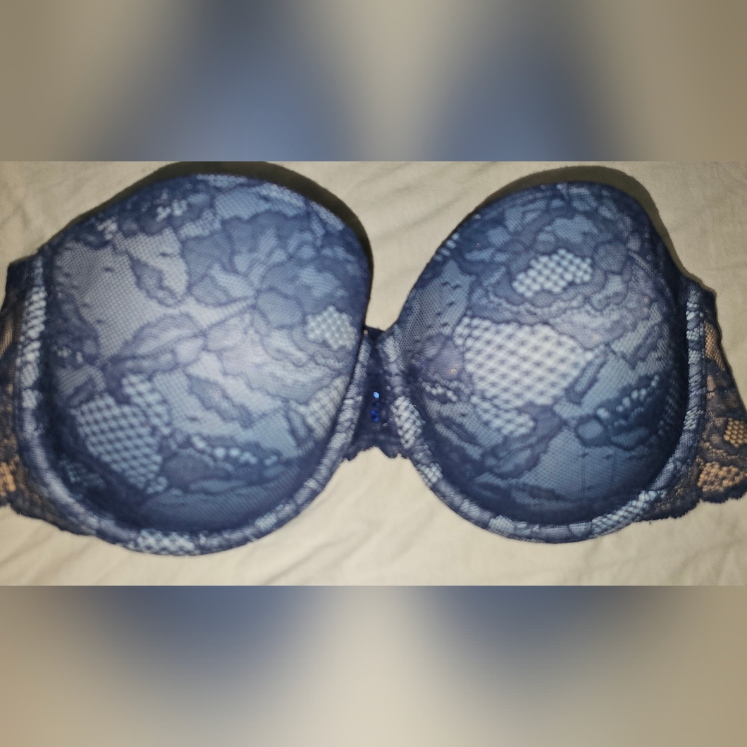Victoria's Secret Black Lace Biofit Multi-Way Strapless Push Up Bra Size 34d Euc
